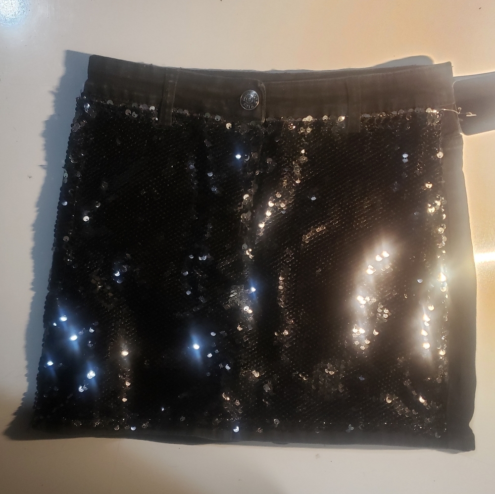 Glitter mini skirt